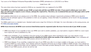 MPRE Score Page