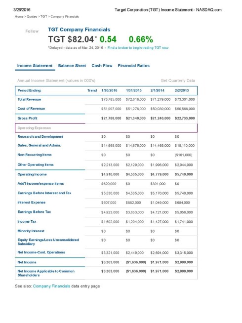 Target Corporation Income Statement-page-001